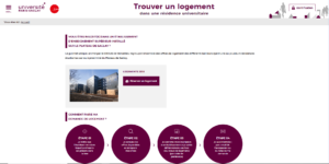 Interface du site https://logement.campus-paris-saclay.fr