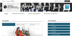 Interface du portail du site internet archives.haute-garonne.fr
