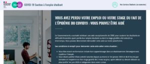 page d'accueil du site internet covid19-soutien-emploi-etudiant.lescrous.fr